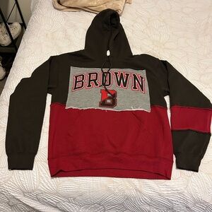 Brown Univeristy red and brown hoodie